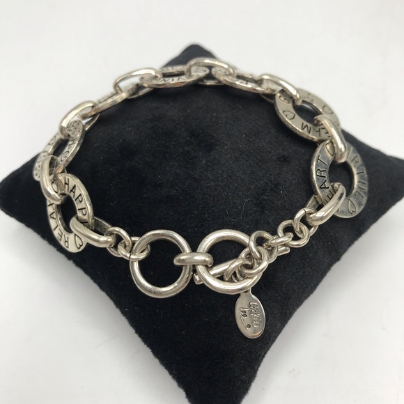 Cookie Lee Bracelets Uplifting Words & Hearts Silver Tone - Picture 2 of 4